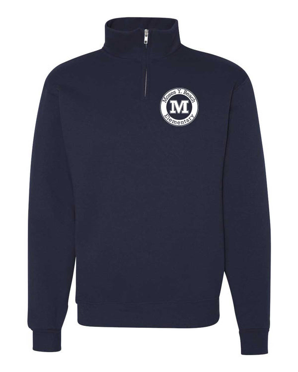 Moses Y School Logo Embroidered Quarter Zip Sweatshirt